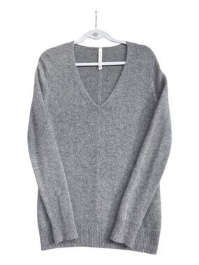 The Group Babaton 100%Luxe Cashmere V-Neck Sweater Grey Aritzia Soft Knit, S